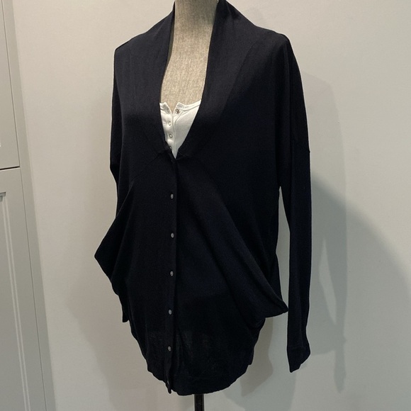 SHAE Oversized Cardigan Silk Cashmere Black - Picture 7 of 16